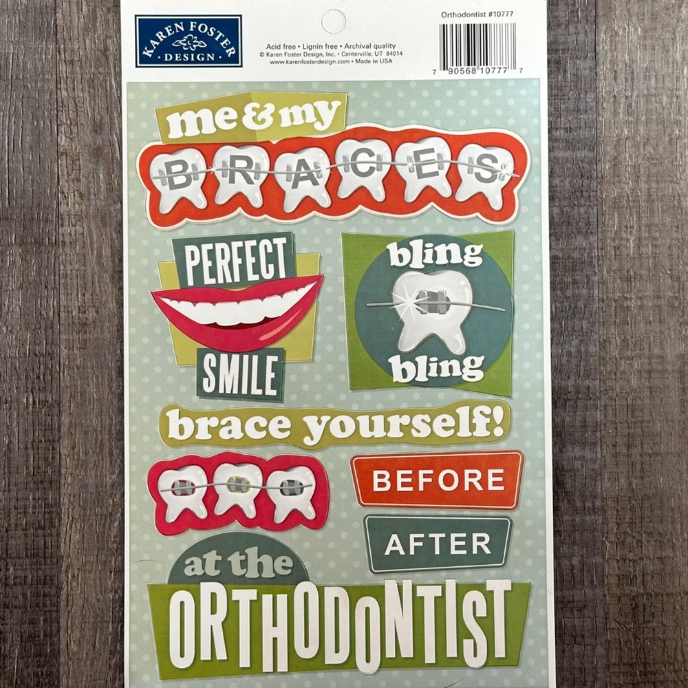 💞 New Me & My Braces Orthodontist Scrapbook Craft Stickers